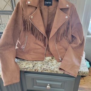 Seude Moto Jacket with Fringe